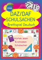 Vorschau - Spiele - Materialpaket - Brettspiele zum Wortschatz "Schulsachen" | DAZ Brettspiel | Brettspiel Deutsch | daz/daf spiele | daz daf grundschule - Seite 1