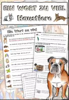 Aperçu - Feuilles d'exercices - Un mot de trop "Haustiere" allemand - Page de couverture
