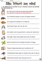 Aperçu - Feuilles d'exercices - Un mot de trop "Haustiere" allemand - Page 1