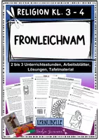 Vorschau - Unterrichtsreihen - Fronleichnam - 2 bis 3 Unterrichtsstunden, Arbeitsblätter, Lesetexte, Lösungen, Bilddateien, eduki-interactive - Deckblatt