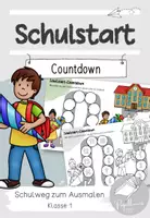 Vorschau - Mal- und Bastelvorlagen - Schulstart-Countdown: Vorlage zum Ausmalen - Deckblatt