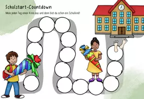 Vorschau - Mal- und Bastelvorlagen - Schulstart-Countdown: Vorlage zum Ausmalen - Seite 2