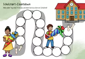 Vorschau - Mal- und Bastelvorlagen - Schulstart-Countdown: Vorlage zum Ausmalen - Seite 3