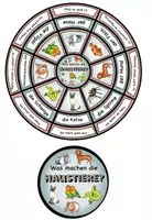 Vista previa - Juegos / Gamificación - Círculo de colocación "Was machen die Haustiere?" más hoja de ejercicios - Alemán - página 1