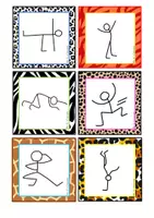 Vorschau - Aufgabenkarten - describe and draw activity - stickmen - Deckblatt