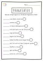 Vorschau - Arbeitsblätter - Fragesätze - Fragewörter / 2-fach-differenziert - Seite 1