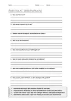 Vorschau - Arbeitsblätter - AB mit Fragen zum Thema "Hormone" + Lösungsblatt + Mindmap + Infografik - Deckblatt