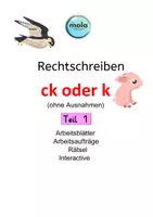 Vorschau - Stundenentwürfe - Rechtschreibregel-Training: ck-k Teil 1 (ohne Ausnahmen) - Deckblatt