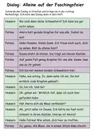 Vorschau - Arbeitsblätter - Dialog ordnen "Alleine auf der Faschingsfeier" DaZ / DaF / Deutsch - Deckblatt
