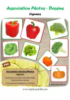 Aperçu - Apprentissages en autonomie - Jeu d'association Photos / Dessins - Légumes - Page de couverture