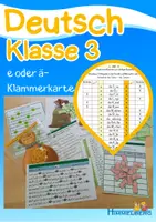 Vorschau - Spiele - e oder ä-Klammerkarte -e oder ä - Klammerkarten deutsch - Deckblatt