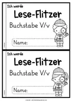 Vorschau - Arbeitsblätter - Lese-Flitzer | Buchstabe V/v | Lesetempo-Training | Grundschrift - Seite 1