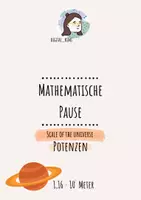 Vorschau - Arbeitsblätter - Mathematische Pause: Potenzen mit Scale of the Universe - Deckblatt