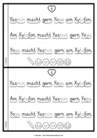 Vorschau - Arbeitsblätter - Lese-Flitzer | Buchstabe Y/y | Lesetempo-Training | Grundschrift - Seite 2