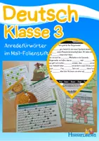 Vorschau - Spiele - Anredefürwörter im Mail-Folienstift - Anredefürwörter - Deutsch Klasse 3 - Deckblatt