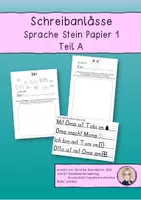 Vorschau - Arbeitsblätter - Materialpaket: Schreibanlässe Sprache Stein Papier 1 - Deckblatt