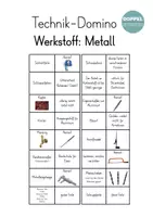 Vorschau - Arbeitsblätter - Technik Domino "Werkstoff Metall " - Spiel - Deckblatt