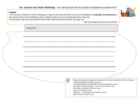 Vorschau - Arbeitsblätter - Pro-Contra Debatte zum Ausbruch des Ersten Weltkriegs: Die alleinige Verantwortung für das Deutsche Reich? - Seite 1