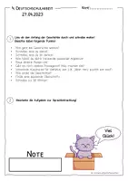 Vorschau - Arbeitsblätter - Deutschschularbeit - Fortsetzungsgeschichte + Grammatikteil - bearbeitbar - Klasse 4 - Seite 2