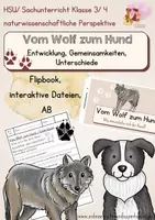 Vorschau - Arbeitsblätter - Vom Wolf zum Hund - Entwicklung und Vergleich - Deckblatt