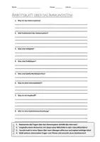 Vorschau - Arbeitsblätter - AB mit Fragen zum Thema "Immunsystem" + Lösungsblatt + Infografik - Deckblatt