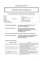 Vorschau - Stundenentwürfe - Unterrichtsbesuch Mathematik Klasse 3: Zahlenketten - Deckblatt
