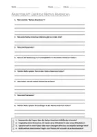 Vorschau - Arbeitsblätter - AB mit Fragen zum Thema "Native American" + Lösungsblatt + Infografik - Deckblatt
