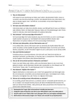 Vorschau - Arbeitsblätter - AB mit Fragen zum Thema "Information" + Lösungsblatt - Seite 1