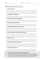 Vorschau - Arbeitsblätter - AB mit Fragen zum Thema "Inka" + Lösungsblatt + Infografik - Deckblatt