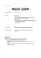 Vorschau - Test - mock exam Abitur Englisch mündliche Prüfung, Gran Torino, gun violence, Kurzgeschichten, Mother to Mother, mit EWH - Seite 2