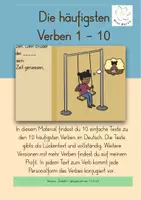 Vorschau - Stationenlernen - Die häufigsten Verben illustriert - Texte und Lückentexte - Deckblatt