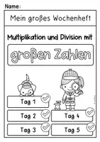 Vorschau - Arbeitsblätter - Wochenheft: Multiplikation, Division mit großen Zahlen - Seite 1