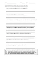 Vorschau - Arbeitsblätter - AB mit Fragen zum Thema "Italienische Sprache" + Lösungsblatt + Mindmap + Infografik - Deckblatt
