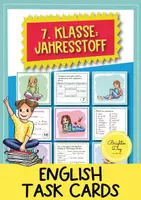 Vorschau - Fördermaterial/Inklusion - Englisch – 7. Klasse: 54 Aufgabenkarten zum Jahresstoff - Deckblatt
