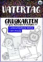 Vorschau - Arbeitsblätter - Vatertag - Grußkarten | Mal- und Schreibvorlage | Geschenkidee - Deckblatt