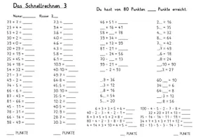 Vorschau - Arbeitsblätter - Das Schnellrechnen - Rechnen im Zahlenraum bis 100 (Runde 3) - Seite 2