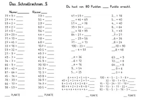 Vorschau - Arbeitsblätter - Das Schnellrechnen - Rechnen im Zahlenraum bis 100 (Runde 5) - Seite 2