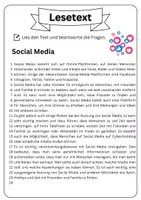 Vorschau - Arbeitsblätter - Materialpaket Social Media | Lesetext + Fragen - Suchsel - Lückentext (inkl. Lösungen) - Seite 2