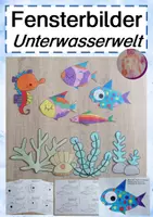 Vorschau - Mal- und Bastelvorlagen - Fensterbilder Unterwasserwelt Aquarium Fische - Deckblatt