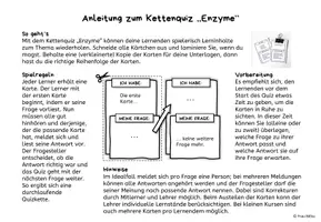 Vorschau - Arbeitsblätter - Materialpaket Kettenquiz Biologie - Ich habe, Wer hat? - Seite 1