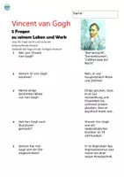 Vorschau - Unterrichtsreihen - Vincent van Gogh - 5 Fragen & Antworten (schneiden,kleben, schreiben) - Seite 3