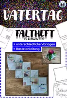 Vorschau - Mal- und Bastelvorlagen - Vatertag - Faltheft | Bastelvorlage | Geschenkidee | Version 1 - Deckblatt