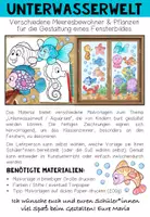 Vorschau - Mal- und Bastelvorlagen - Unterwasserwelt (Aquarium / Fische) - Fensterbild (verschiedene Malvorlagen) - Seite 1