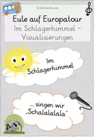 Vorschau - Präsentationen/Tafelbilder - Im Schlagerhimmel - Visualisierungen zum Refrain (Eule auf Europatour) - Deckblatt