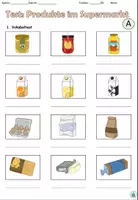 Vorschau - Arbeitsblätter - Test "Produkte im Supermarkt" 3-fach differenziert - DaZ / DaF / Deutsch - Seite 1