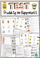 Aperçu - Feuilles d'exercices - Test "Produkte im Supermarkt" 3 fois différencié - Allemand - Page de couverture