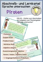 Vorschau - Aufgabenkarten - Abschreib- und Lernkartei Piraten Kl. 3/4 - Sprache untersuchen - Deckblatt