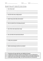 Vorschau - Arbeitsblätter - AB mit Fragen zum Thema "Elton John" + Lösungsblatt + Mindmap + Infografik - Deckblatt