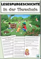 Aperçu - Feuilles d'exercices - Histoire à lire niveau 2 "In der Tierschue" Animaux domestiques - Français - Page de couverture