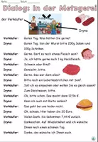 Vorschau - Arbeitsblätter - Dialog "In der Metzgerei" Thema Einkaufen - DaZ / DaF / Deutsch - Seite 3